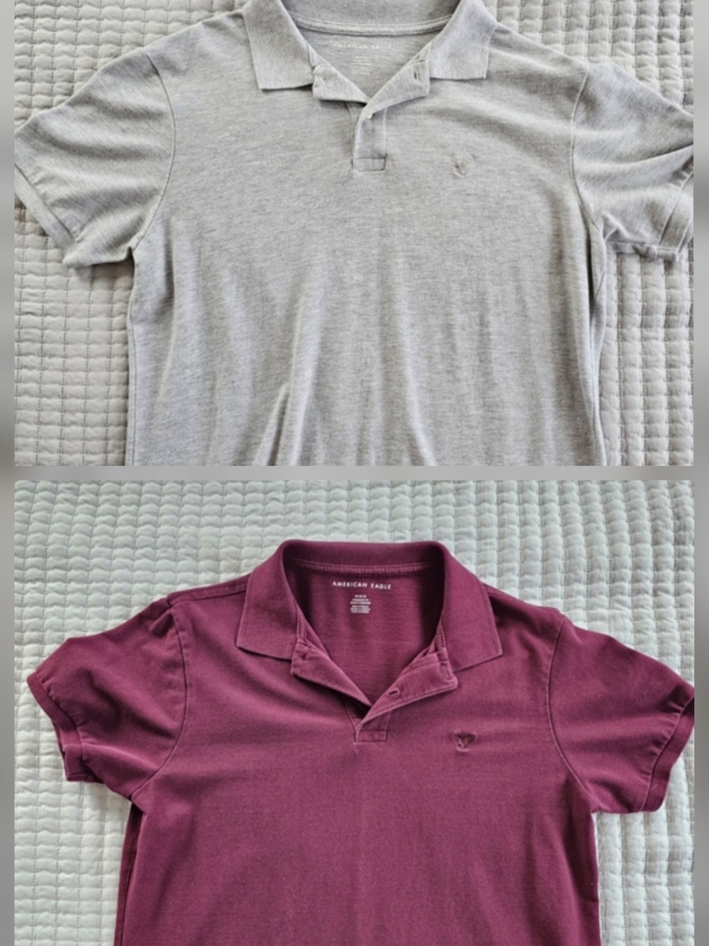 Lot of 2 American Eagle Men's Polo Shirts, Size Medium, AE Short Sleeve Polos